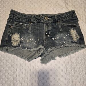 Rue21 Blue Distressed Jean Shorts